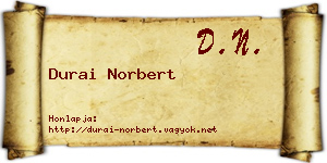 Durai Norbert névjegykártya